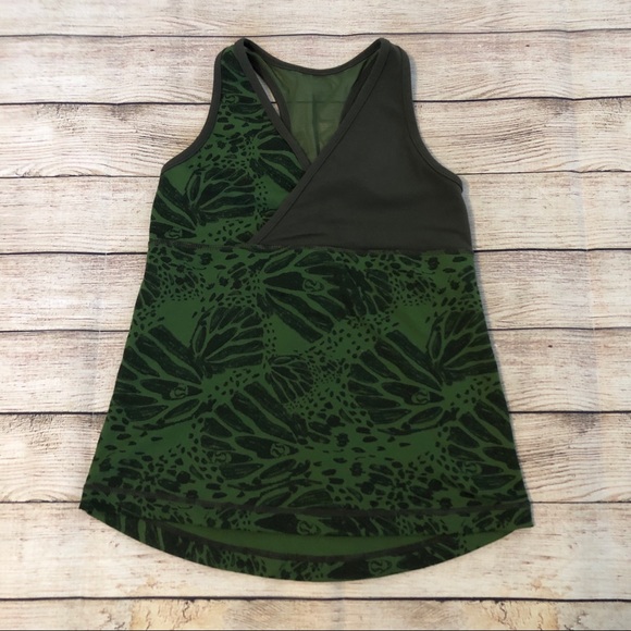 lululemon athletica Tops - Lululemon Deep V Green Tank Top